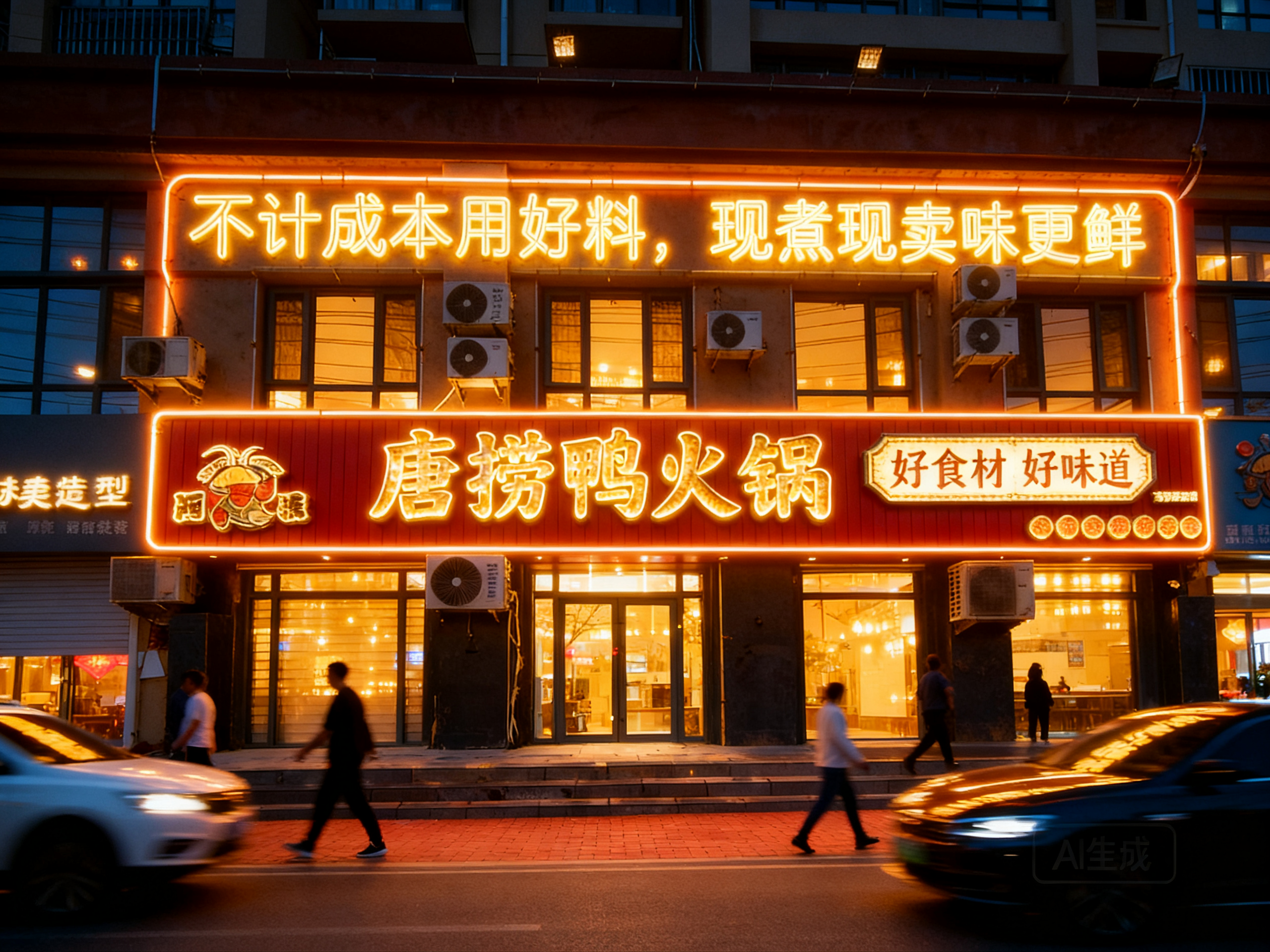 门头效果夜晚图