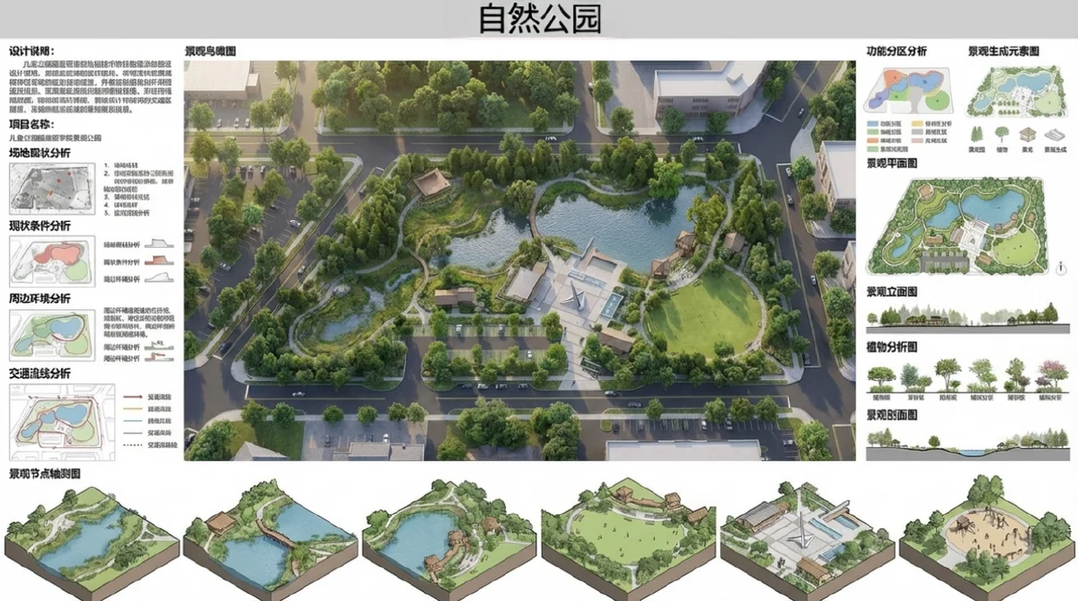 景观效果图生成展板