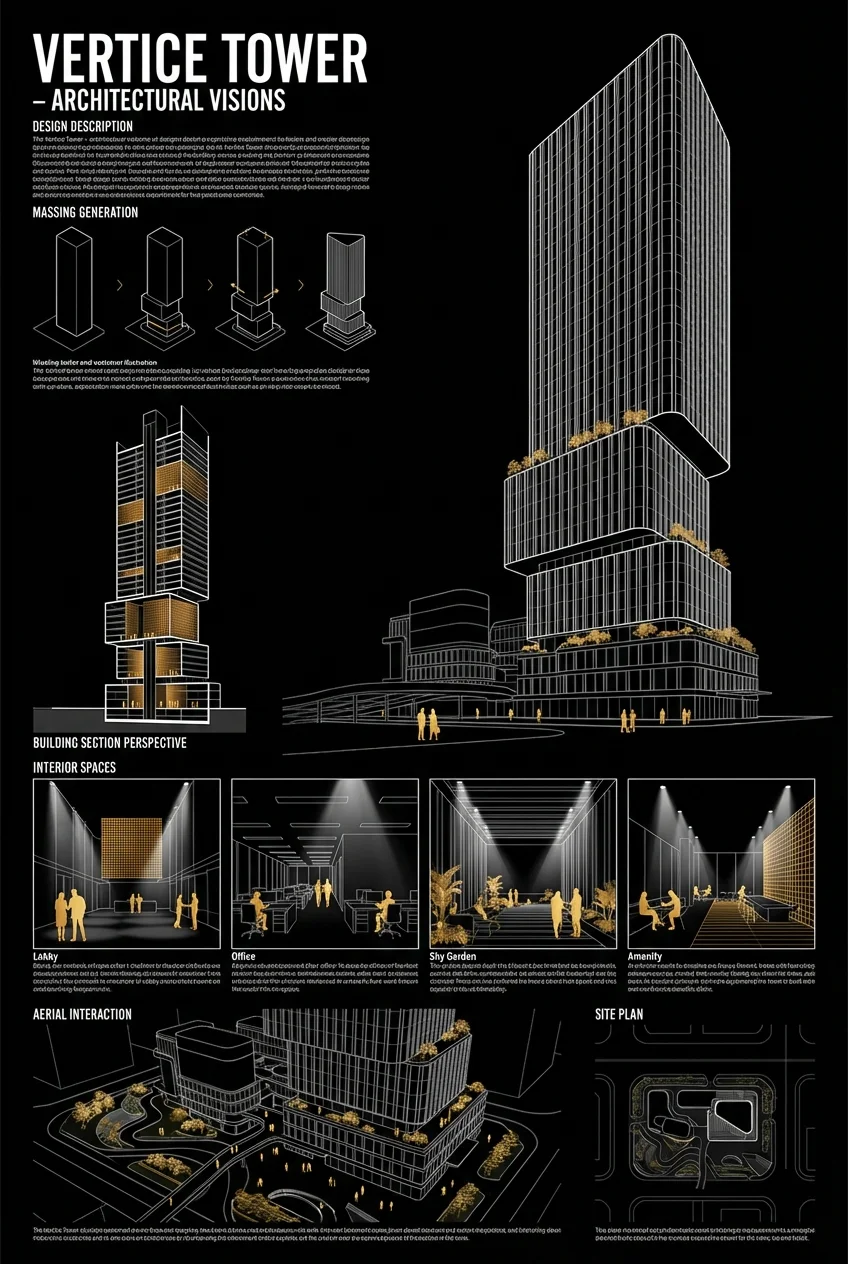 黑色建筑展板