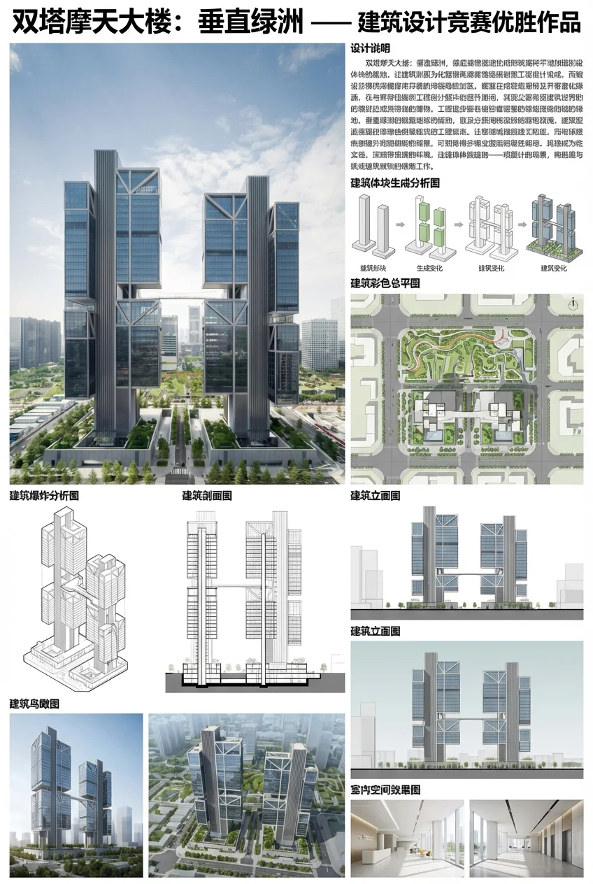 竖向建筑展板