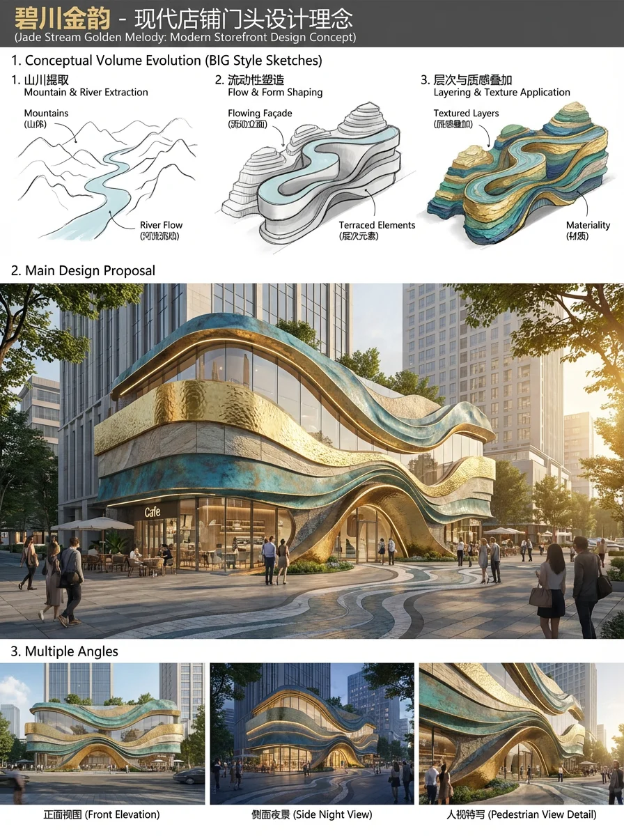 建筑店铺门头灵感生成
