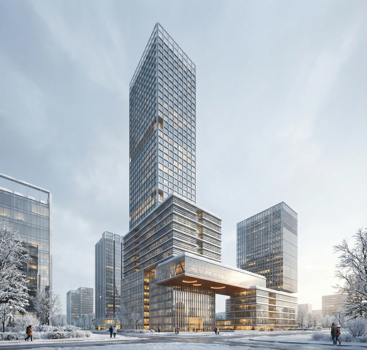 建筑雪景渲染