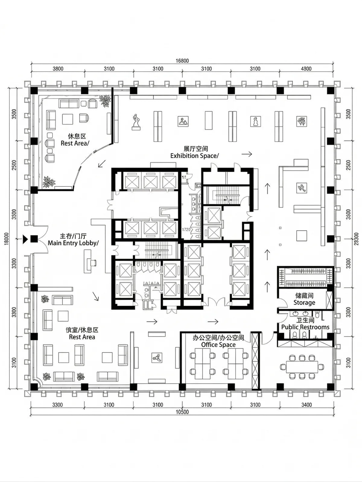 展厅空间平面方案设计