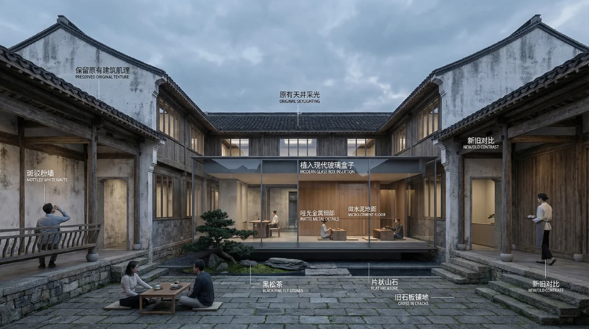江南民居茶室建筑灵感设计