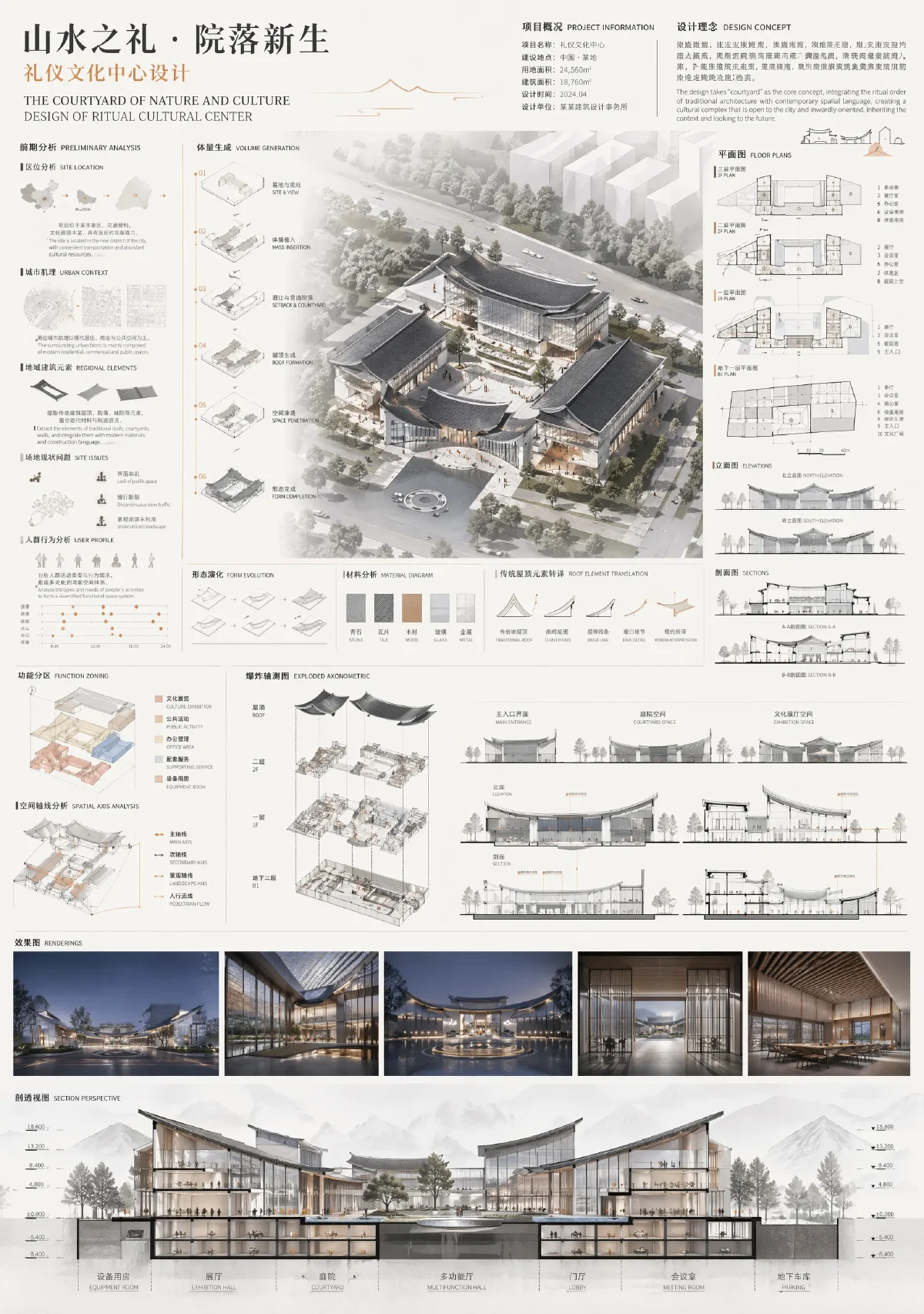 新中式建筑展板生成