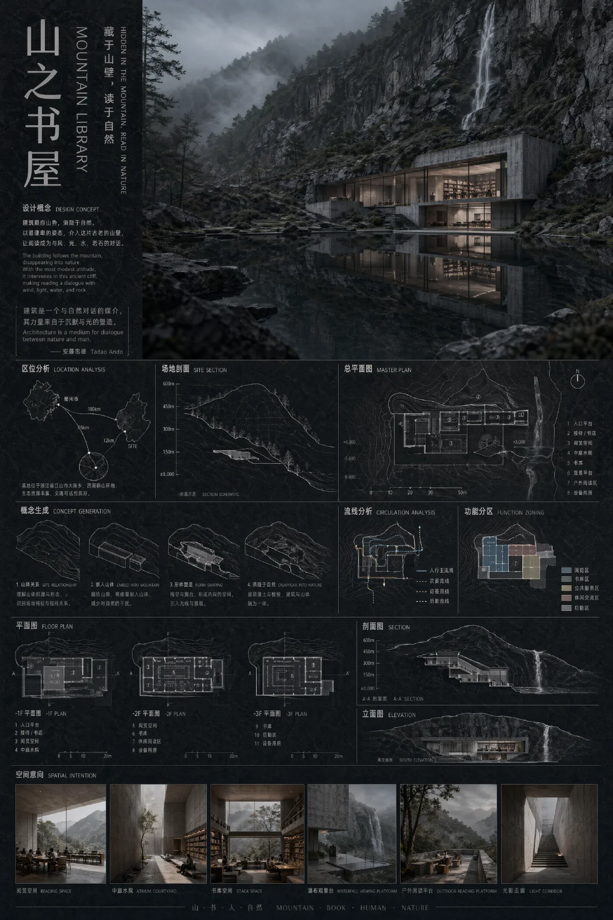 山地建筑展板