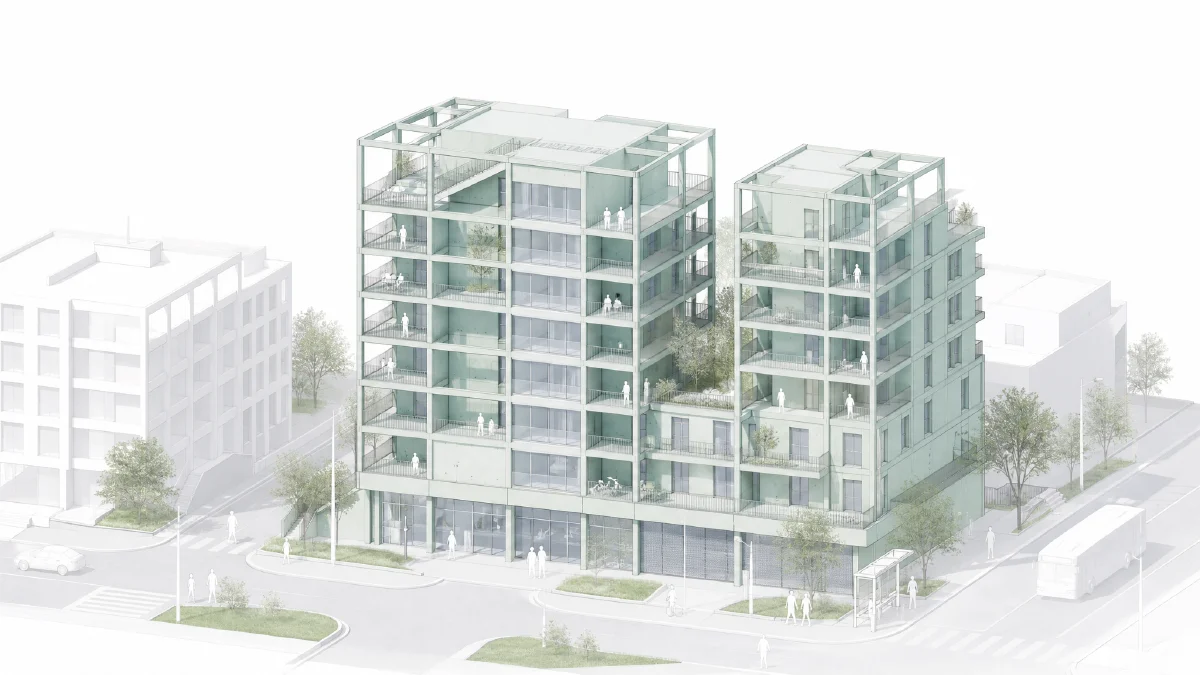 小清新建筑轴测图