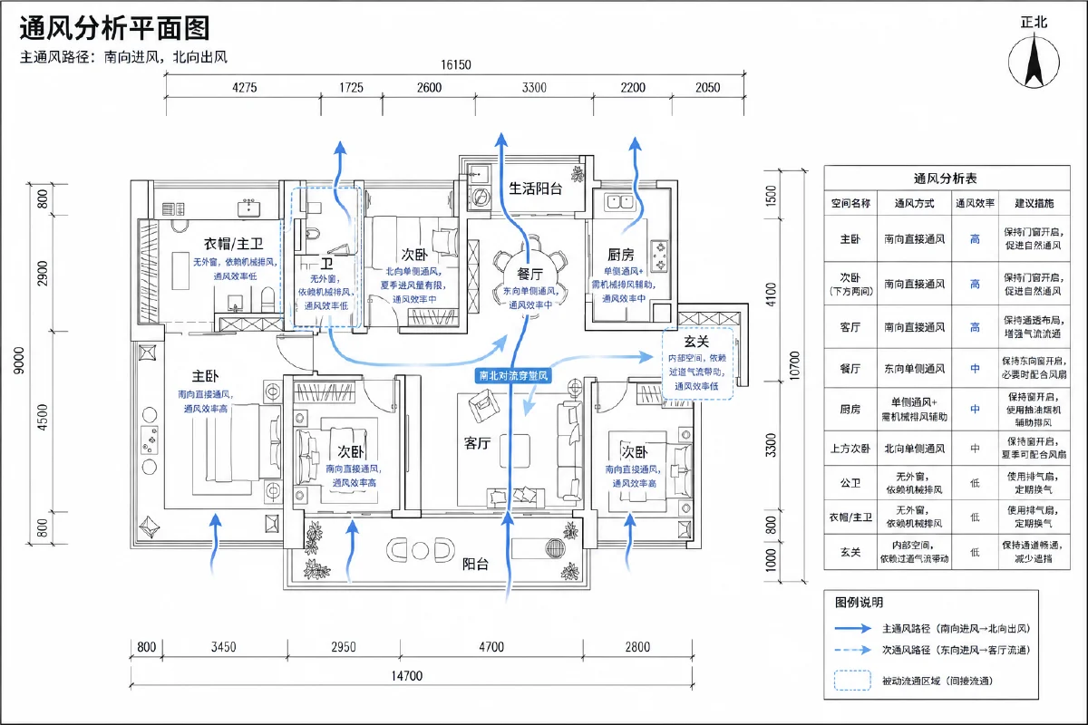 室内设计通风分析图