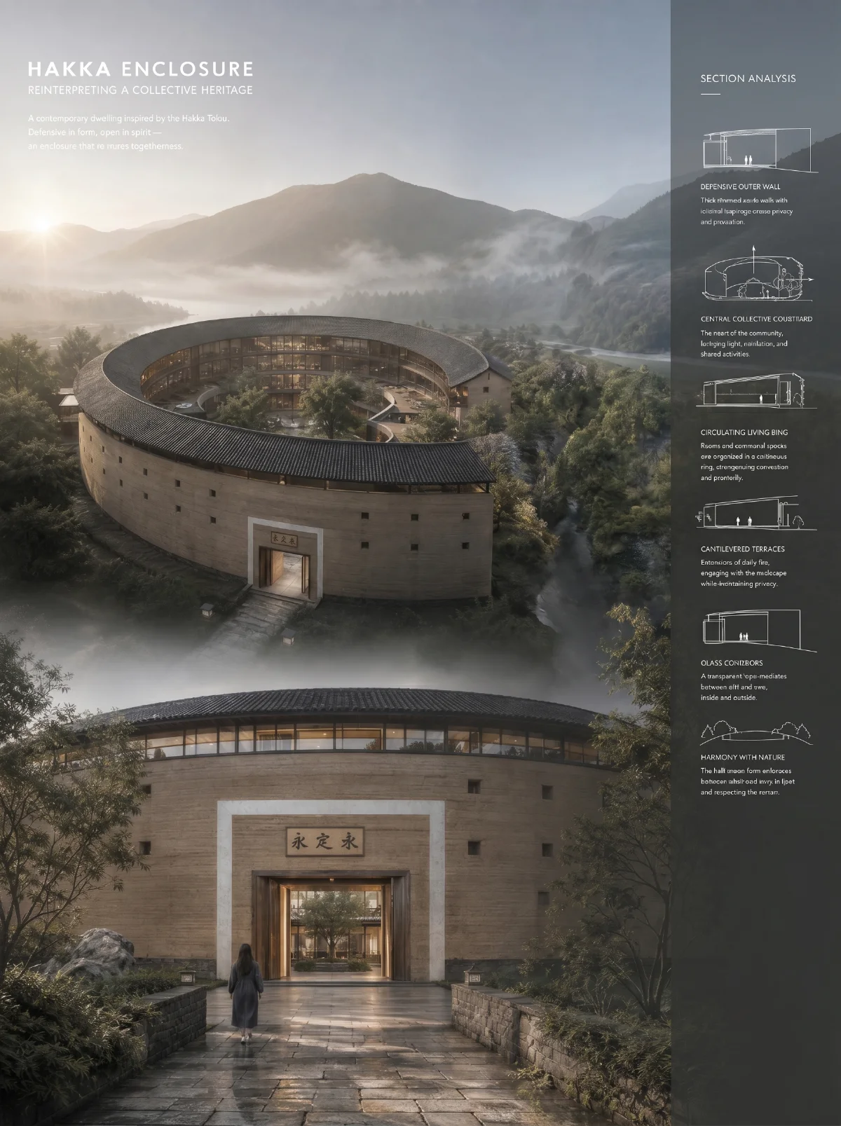 现代建筑融合福建土楼设计