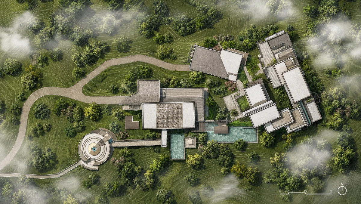 山地建筑总平上色3