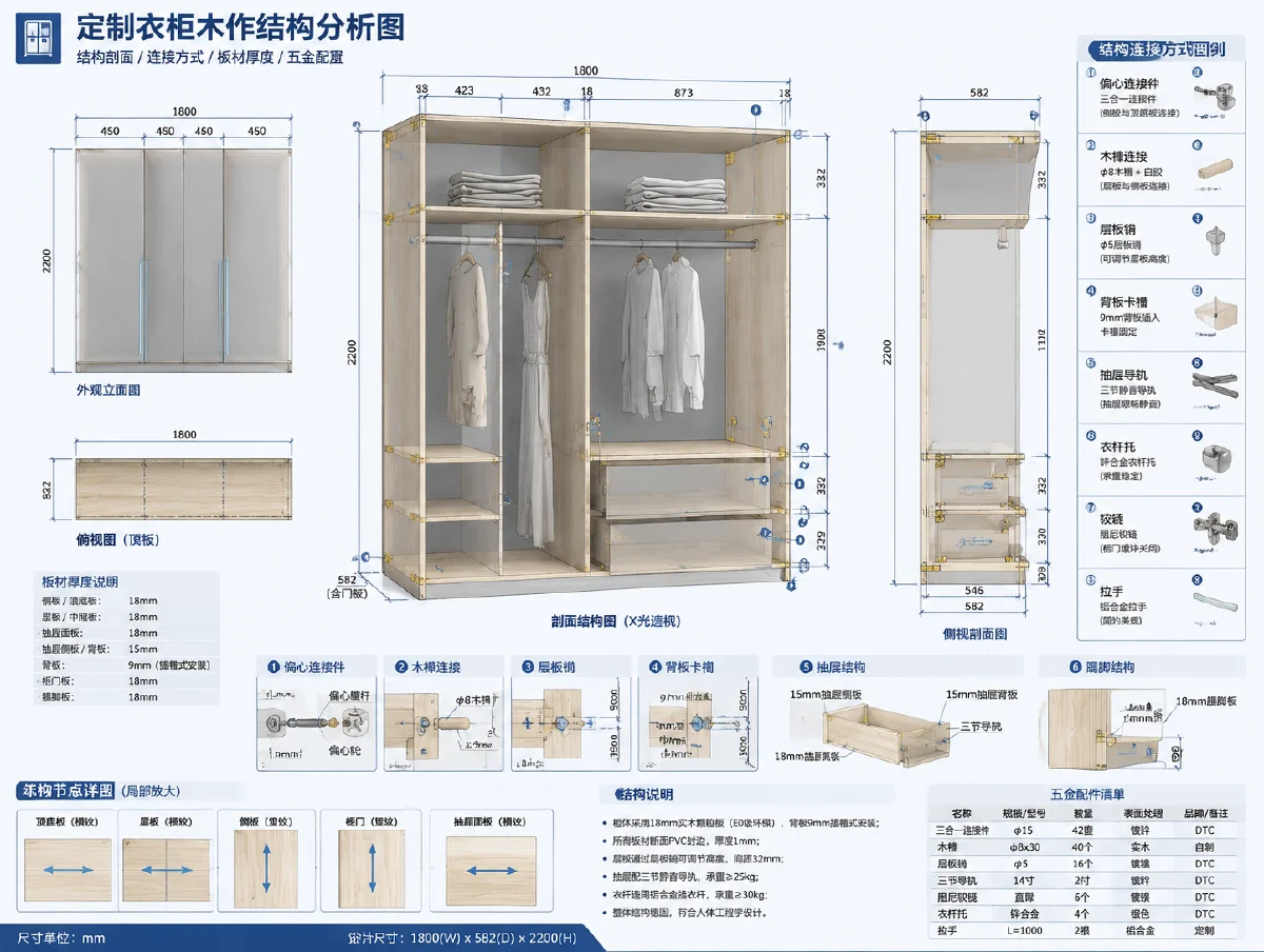 全屋定制木作结构分析图