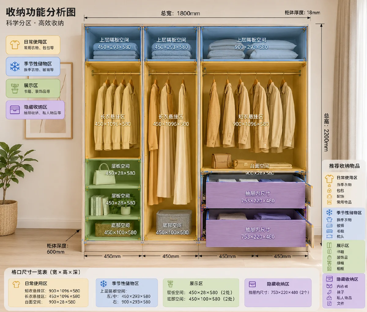 全屋定制收纳功能分析图