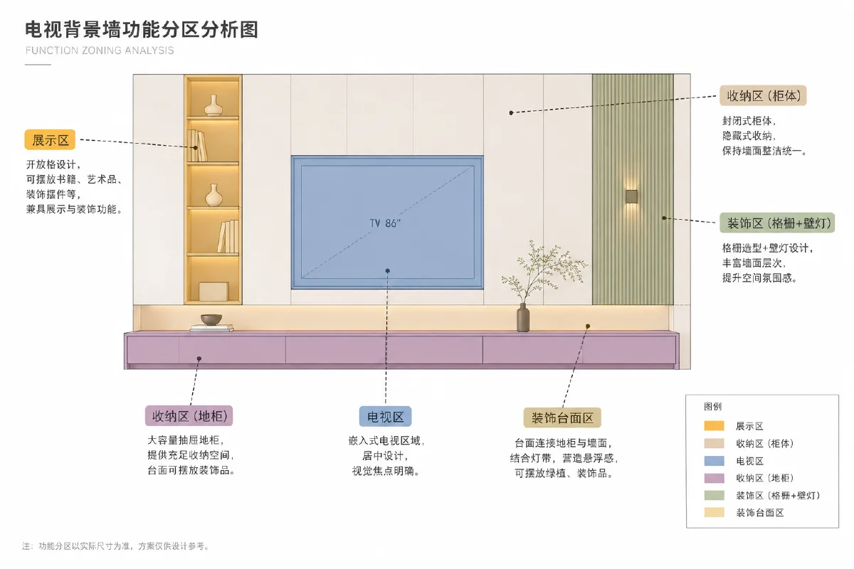 电视背景墙功能分析图