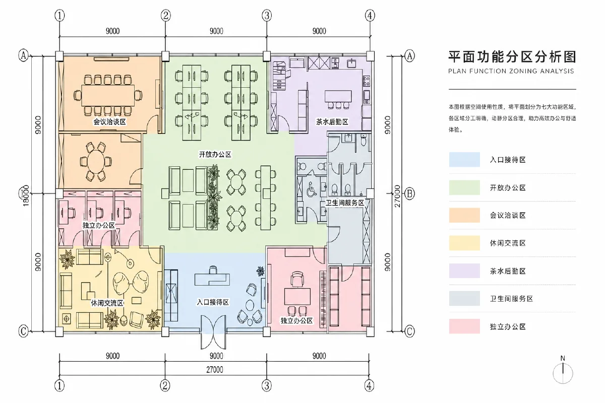 公装平面功能分区分析