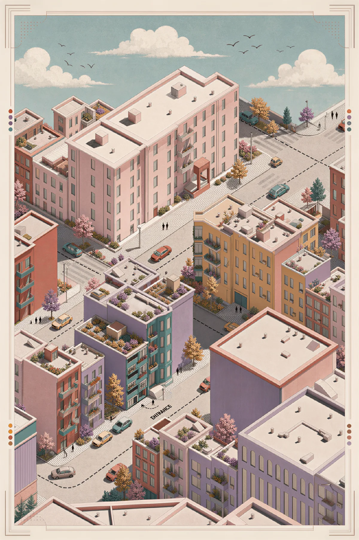 建筑轴测插画