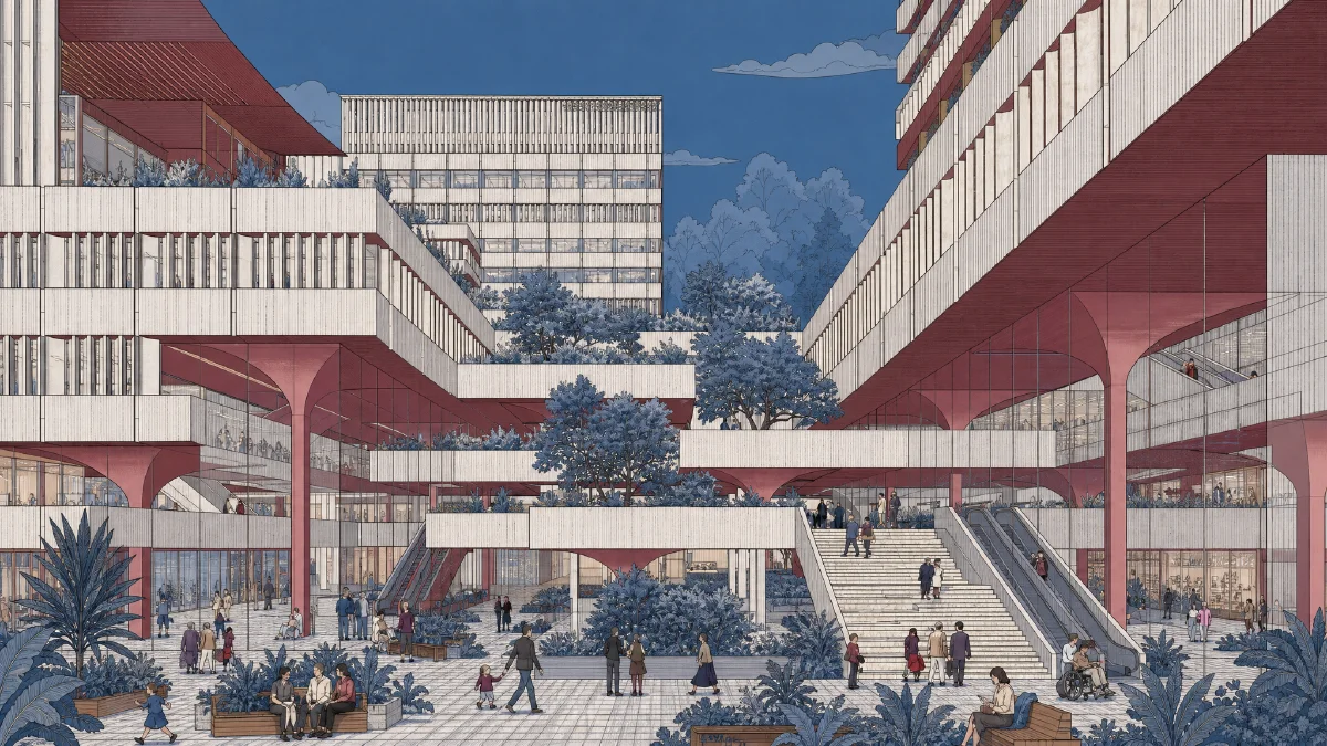 后数字时代建筑插画