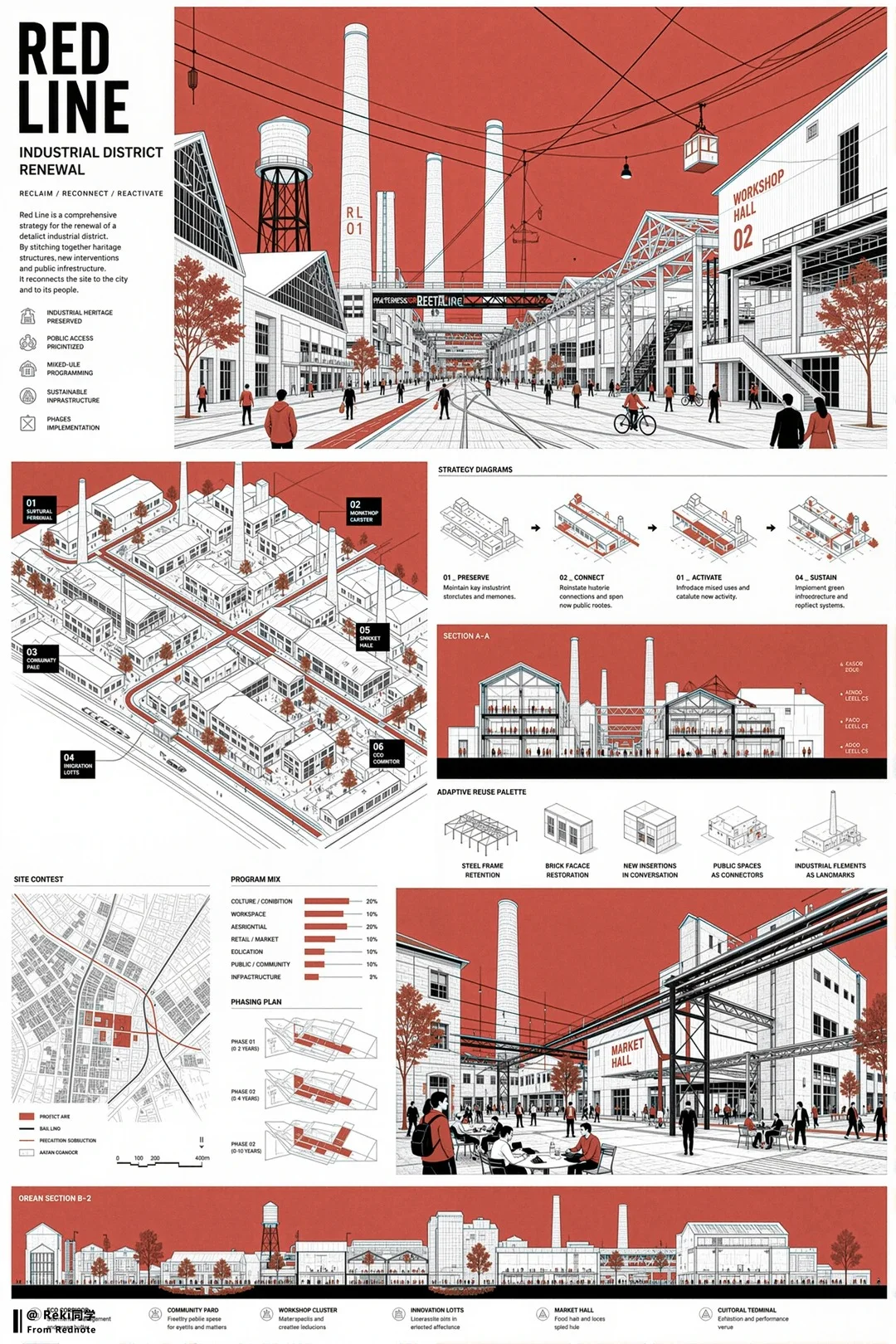 工业建筑展板