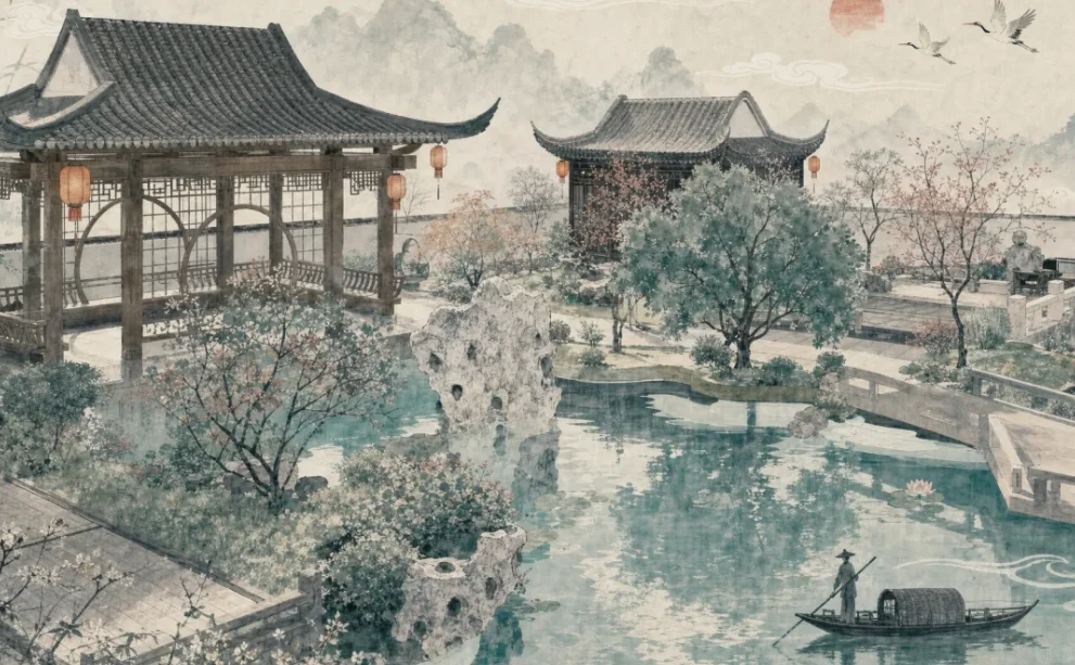 新中式建筑效果图