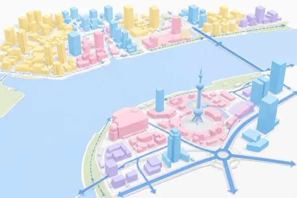 城市插画轴测图