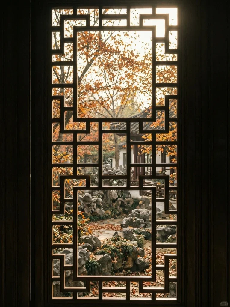 徽派建筑秋日渲染