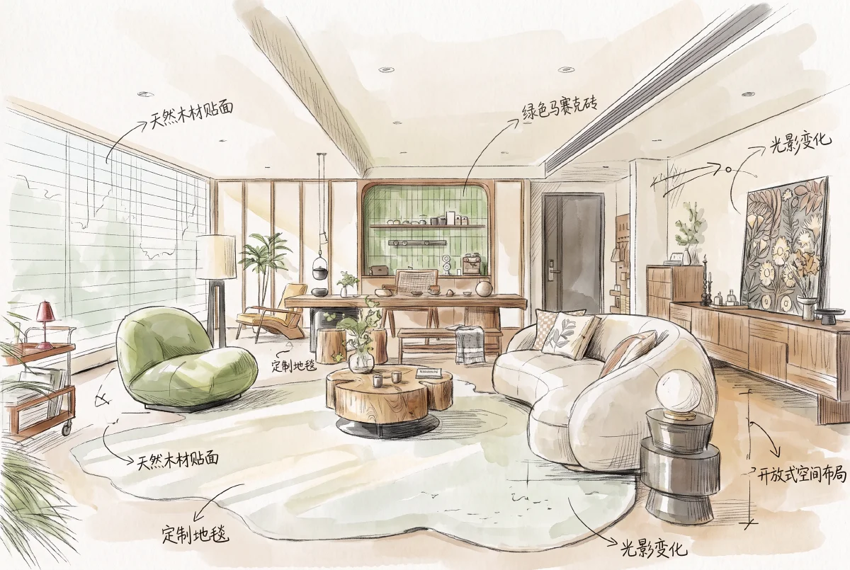 淡彩插画
