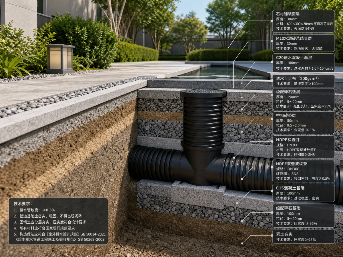 建筑工程细部构造剖面分析图