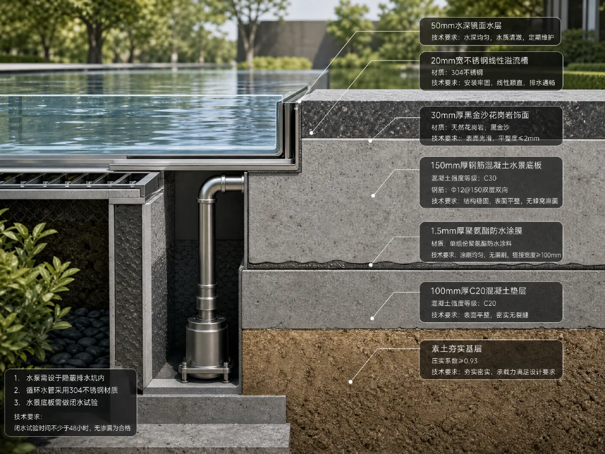 景观水池构造