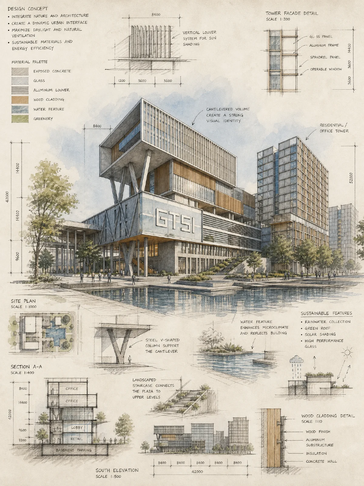 建筑手绘草图