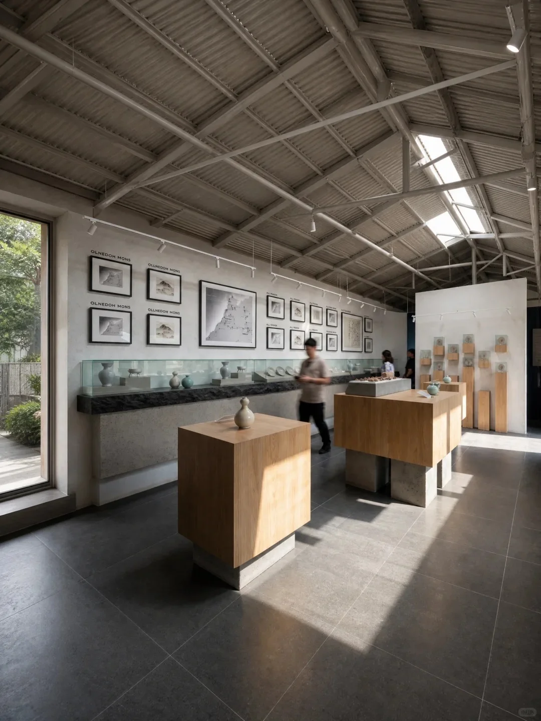 室内展馆中性色调渲染