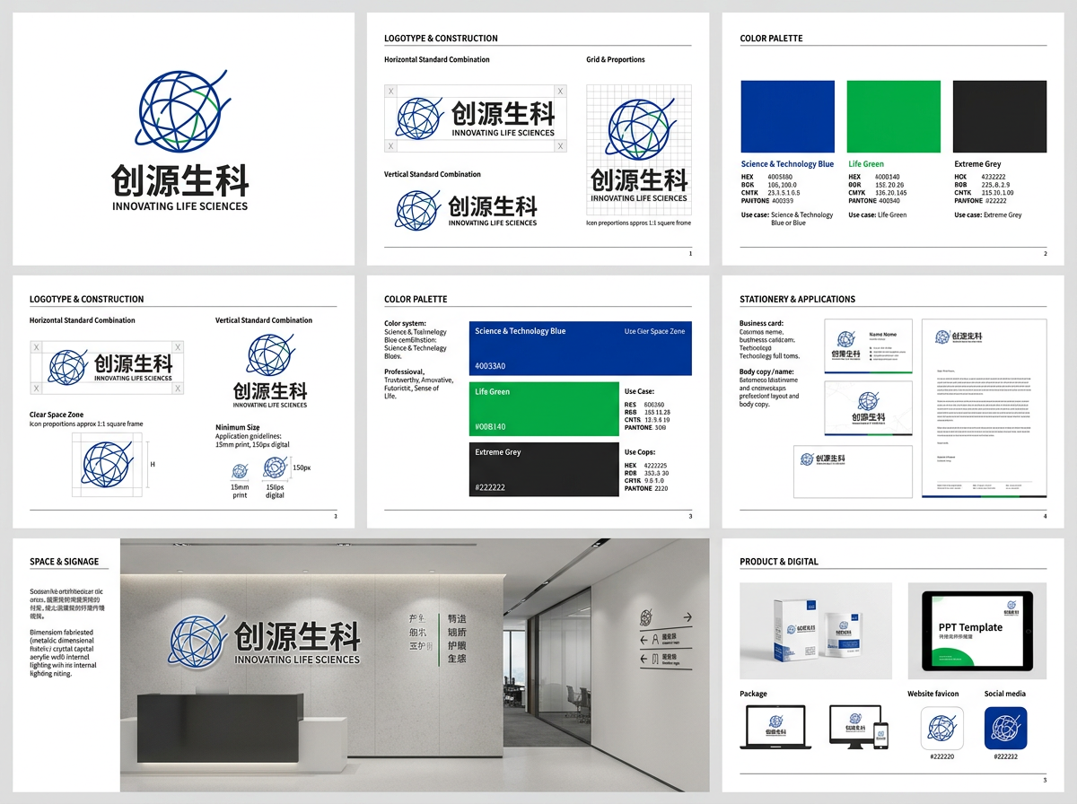 VI 标志系统完整案例（创源生科） 效果图