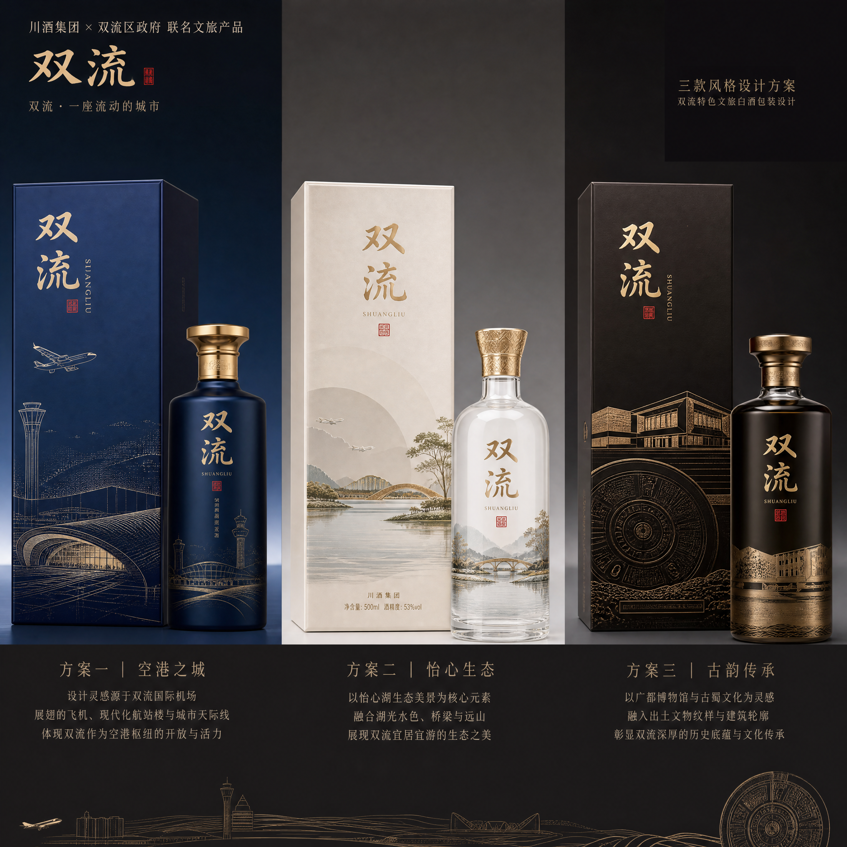 目前川酒集团和双流政府要合作打造一款产品名称为双流的白酒品牌，作为双流的特色文旅产品。现在需要进行产… (4)