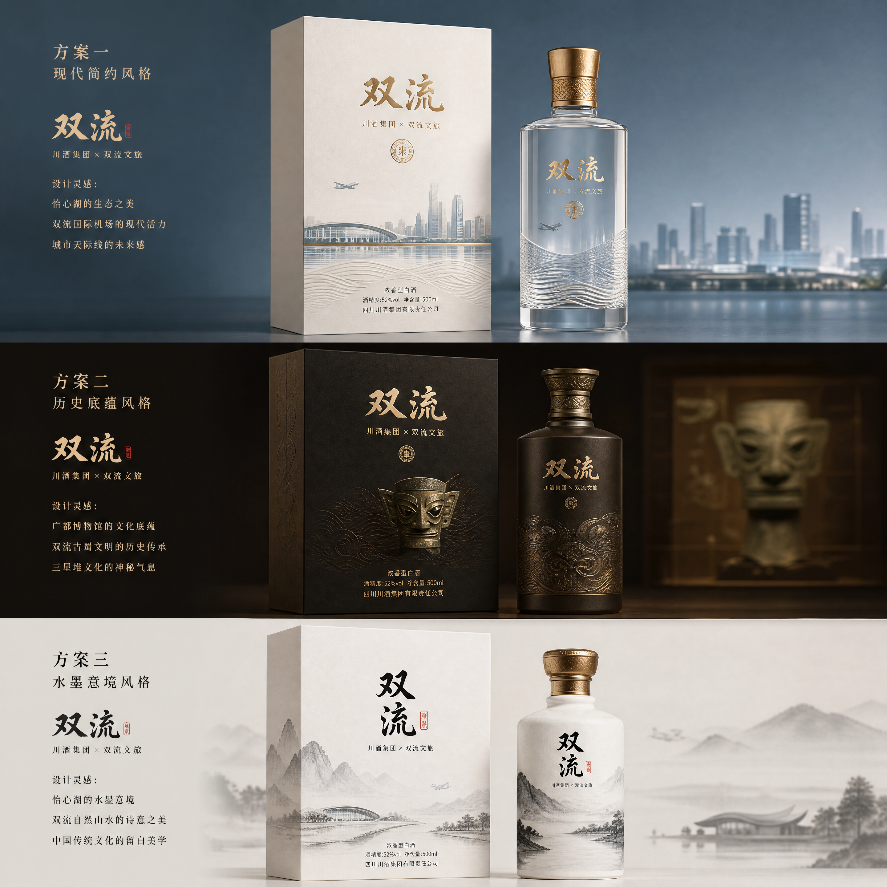 目前川酒集团和双流政府要合作打造一款产品名称为双流的白酒品牌，作为双流的特色文旅产品。现在需要进行产… (3)