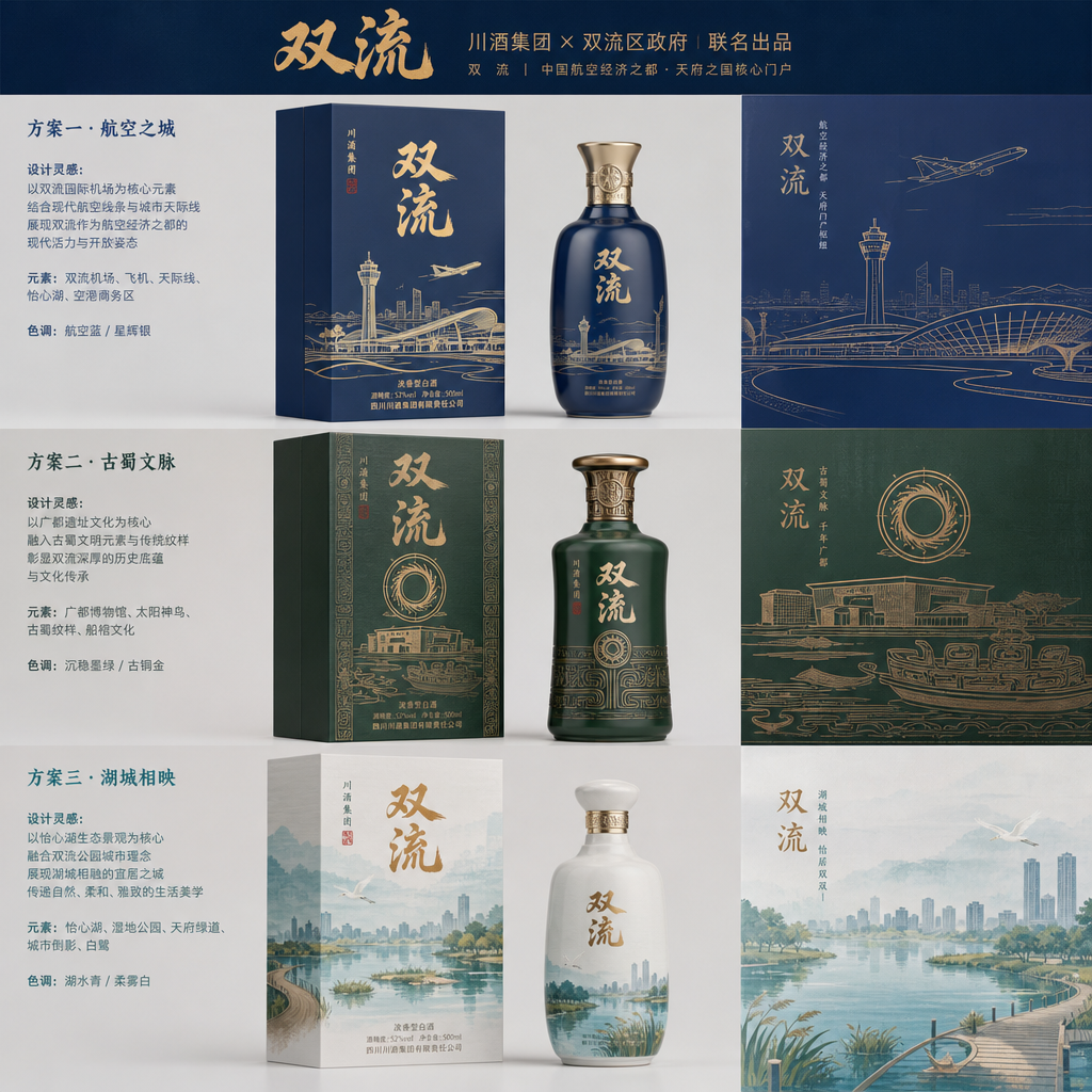 目前川酒集团和双流政府要合作打造一款产品名称为双流的白酒品牌，作为双流的特色文旅产品。现在需要进行产… (4)