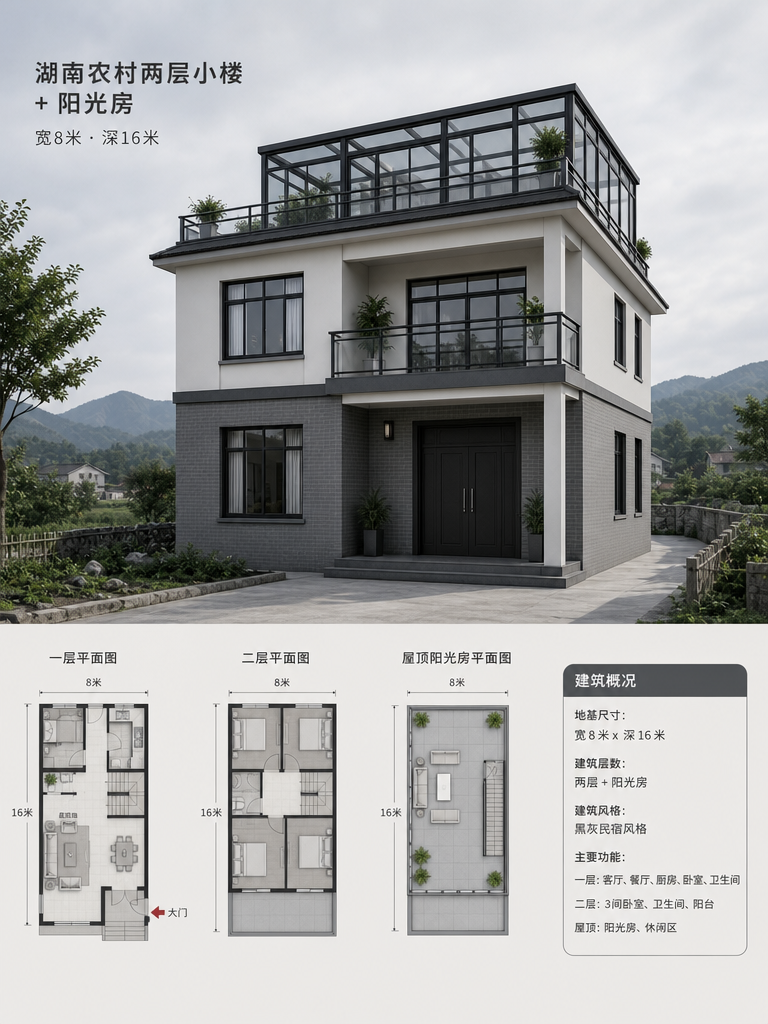 需要更简洁线条，少装饰，黑灰民宿风格
