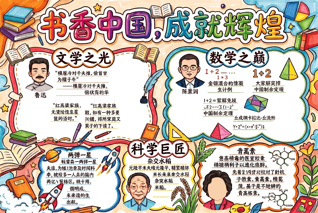 标题放在中间，人物减少，不要以画格子的形象隔开写字部分 (2)